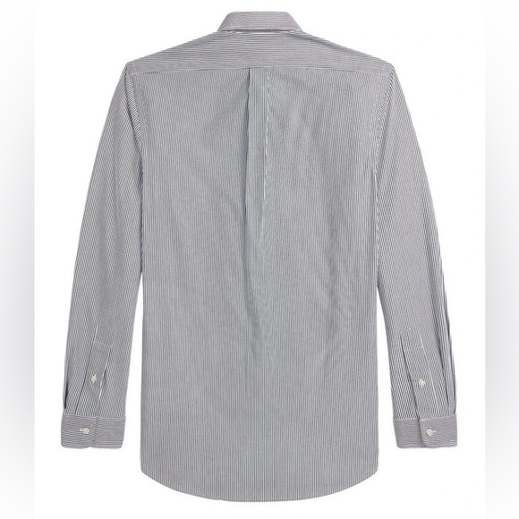 POLO RALPH LAUREN Classic Fit Striped Stretch Poplin Shirt Black Grey White Sm - Picture 3 of 11